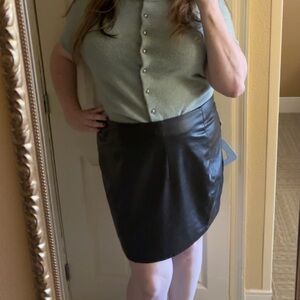 Black vegan leather Skirt